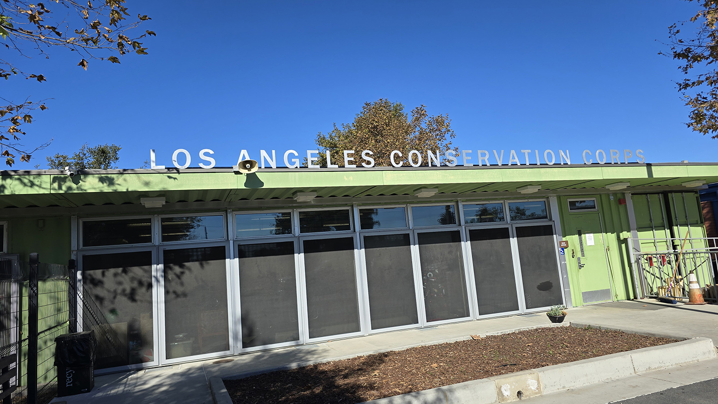 Brushed Aluminum sign for LA Corps