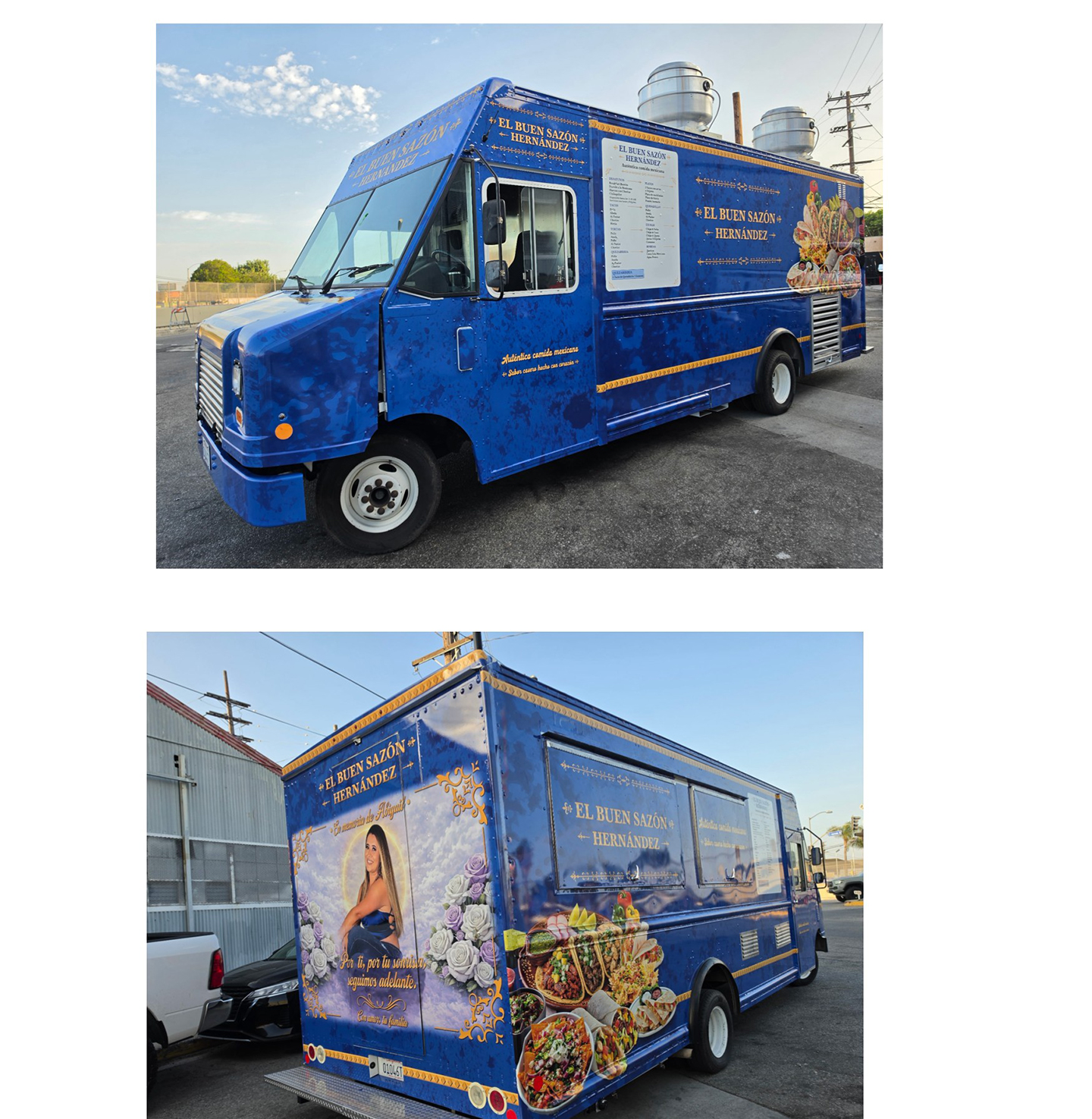 Food truck wrap for El Buen Sazon Hernadez.