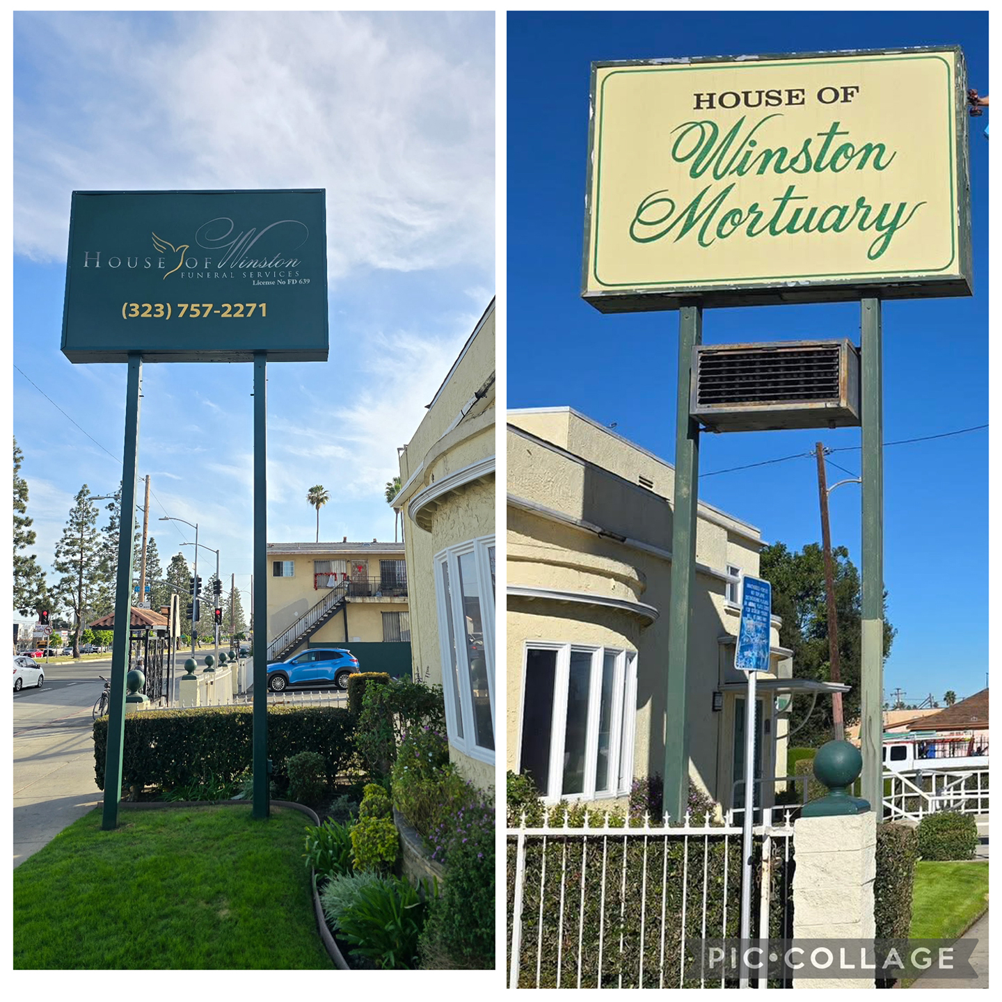 Winston Mortuary Retro Fit pole sign 